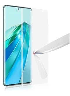 Buy Honor X9a Screen Protector Full Glue Edge-to-edge 3D Curved Tempered Glass Fingerprint Compatible Anti Scratch 9H hardness for Honor X9a (UV Glass) in UAE