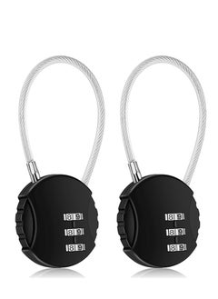 Buy 2 Pack Combination Lock 3 Digit Outdoor Safety Waterproof Padlock for School Gym Locker, Sports Locker, Fence, Toolbox, Gate, Case, Hasp Storage, Easy to Set Your Own Combo in Saudi Arabia