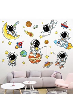 Buy Cartoon DIY Wall Stickers, Children DIY Art Decal, Removable and Water Proof Wall Decoration, Mural Decorate for Nursery Playroom Decor, Kids Room Home Decorations Boys Bedroom Art (Astronaut) in Saudi Arabia