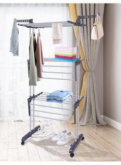 Buy 4-Layers Stainless Steel Clothes Hanger white / grey in Saudi Arabia