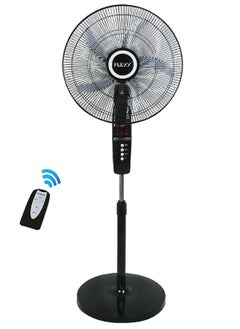 اشتري 18 Inch Stand Fan With Remote Control And Timer | Pedestal Floor Cooling Fan For Home And Outdoor Use | 5 Leaf 3 Speed Powerful Electric Tower Fan في السعودية