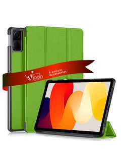 اشتري Smart Flip Auto Awake/Auto Sleep Leather Texture Case Cover For Xiaomi Redmi Pad SE 2023 11 Inch Green في السعودية