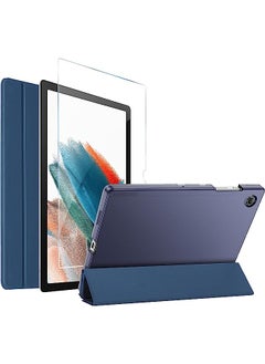 اشتري Galaxy Tab A8 10.5 Inch Case with Screen Protector, Slim Stand Hard Shell Protective Smart Cover for Tab A8 10.5" Tablet 2022 Release SM-X200 X205 X207 -Navy في السعودية