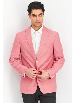 Buy Men Modern Fit Textured Blazer, Red in UAE