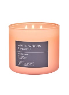 Buy White Woods & Peach 3-Wick Candle in UAE