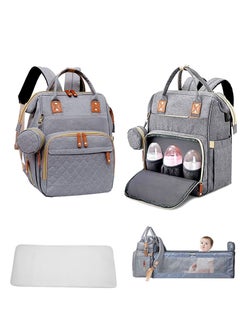 Buy Diaper Bag Backpack with Changing Station, 3 in 1 Baby Diaper Backpack with Foldable Changing Pad,Waterproof&Large Capacity in Saudi Arabia