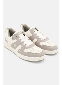 Buy Women Medium Two Tone Lace Up Casual Shoes, White/Grey in Saudi Arabia