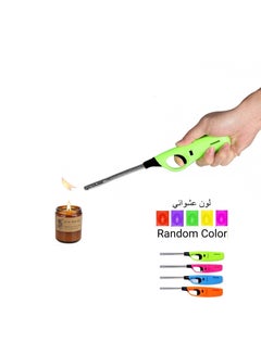Buy multi utility refillable gas lighter long windproof gasfired for grilling bbq candle and kitchen adjustable flame with Child Resistant safety assorted colors in Saudi Arabia