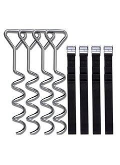 Buy Trampoline Stakes, Strong Anchor Kit Steel Spiral Stakes, Heavy Duty  Fixed Parts Corkscrew Shape Steel Stakes Anchor Kit for Trampolines Tents Swing, Set of 4 Bonus 4 Strong Belt in UAE