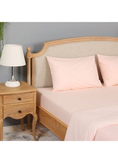 اشتري Essential Set of 2 Fitted Sheets, Blush - 150x200+30 cm, 200 TC في الامارات