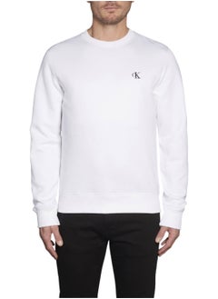 Buy Men's Fleece Sweatshirt - Cotton Blend, White in UAE