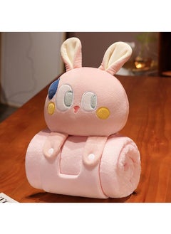 Buy Cartoon Polyester Blanket With Rabbit Doll Air Conditioning Blanket Office Nap Blanket 80x100cm in UAE