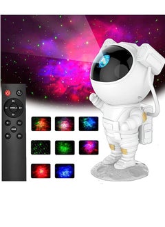 اشتري Star Projector Galaxy Night Light - Astronaut Starry Nebula Ceiling LED Projection Lamp with Timer, Remote Control, Adjustable Head Angle في الامارات