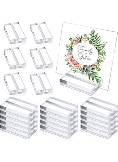 Buy 10-Piece Acrylic Stand Transparent Position Card Holder, 80*50*12mm Acrylic Sign Holder,Table Number Holder Card Display Stand, Suitable For Postcard Photo Wedding Party Event Office Business Meeting in Saudi Arabia