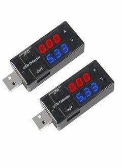 اشتري 2PCS Dual USB Current Voltage Charging Detector Voltmeter Ammeter Charger Doctor Tester DC LED Display في الامارات