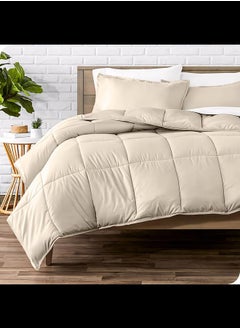 Buy Cotton - Plain - 3 Pieces Heavy Comforter Set - 2.8Kgs - Down Alternative Filling - (For Matress 100cm/120cm) - Size (180cm x 240cm) + 2 Pillow Case Covers (50cm x 70cm) - Pastel in Egypt