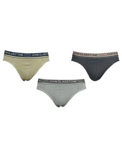 اشتري John Gladstone Men's Cotton Outer Elastic Brief - 3 Pack في الامارات