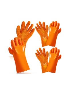 اشتري SYOSI, 3 Pairs Sewer Non Slip Gloves, PVC Sewer Gloves Reusable Abrasion Resistant, Drain Cleaning Waterproof Safety Work Gloves for Men Women Plumber Tools في السعودية