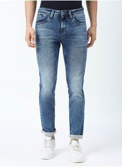 اشتري Mid Rise Faded Jeans with Pocket Detail في السعودية