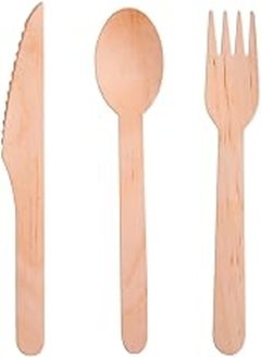 Buy Disposable Wooden Cutlery Set - 90 Piece Total - 30 Forks, 30 Spoons, 30 Knives 6.3 inch Length Eco Friendly Biodegradable Wooden Utensils in Egypt