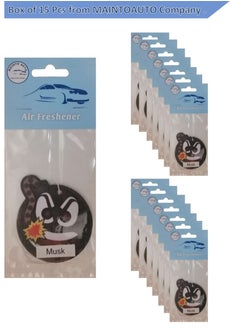 Buy Car Hanging Paper Card Air Freshener - Scent : Musk (Pack Of 15 Pcs) For Car in UAE