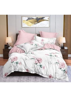 Buy King Size Bedsheet 6pcs One Set High Quality Microfiber Cotton Fabric  Bedding Set Soft & Breathable Floral Duvet Cover Set with Deep Pocket Fitted Sheet and 4 Pillowcases in UAE
