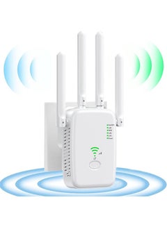Buy Wifi Extender, 1200Mbps Wifi Booster, 2.4Ghz And 5Ghz Dual Band Wifi Booster, Wifi Repeater Range Extender With Ethernet Port, Support Repeater/Ap/Router Mode（White） in Saudi Arabia