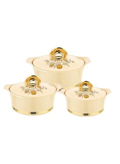 Buy Hotpot Falcon Gold Stainless Steel insulated Hot Pot Food Warmer Keeps Food Warm for Hours 3Pc Set 1.5L, 2.5L, 3.5L in UAE