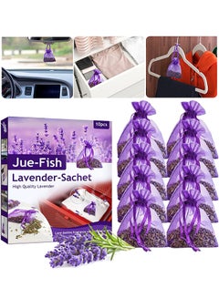 Buy 10PCS Lavender Sachets Bags, Freshen Your Laundry, Odor Eliminator For Cats And Dogs, Shoes And Gym Bags For Dryers, Closets, Drawers, Sweater Storage And Cars With Premium Dried Lavender Flowers in UAE