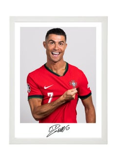 Buy Cristiano Ronaldo, Portugal, CR7, Euro 2024, Soccer Gift , Autographed Poster with Frame 30x40cm in UAE