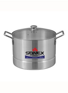 اشتري SONEX Royal Steamer 26 cm – Premium Aluminium with Glass Lid, Healthy & Efficient Cooking, Durable Ergonomic Handles, Even Heat Distribution, Dishwasher Safe,Perfect for Vegetables, Seafood, Dumplings في الامارات