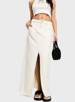 Buy Pocket Detail Front Slit Skirt in Saudi Arabia