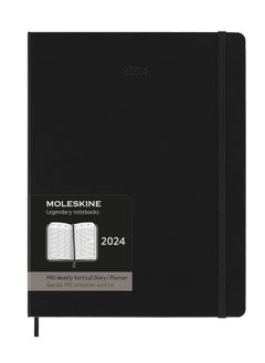 اشتري Moleskine 2024 Pro Vertical Weekly Planner, 12M, Extra Large, Black, Hard Cover (19 x25cm) في الامارات