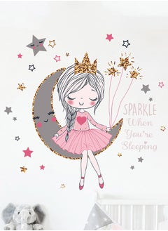 Buy Little Princess Moon Girl Bedroom Children's Room Kindergarten Home Decoration PVC Wall Stickers in Saudi Arabia