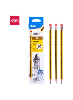 Buy Pencil With Eraser 2B Box 12 Pcs in Egypt