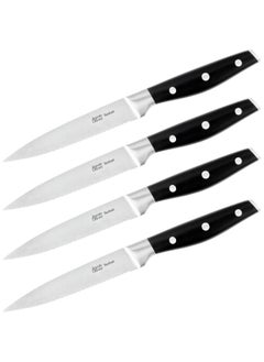 اشتري Tefal Jamie Oliver K26708 Steak Knife Set 4 Piece 12CM Stainless Steel  Steak Cutlery Set For 4 People  Steak Knives With Non-slip Handles  Grill Cutlery  Stainless Steel  Black  Silver في الامارات