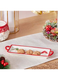 Buy Blovec Merry Christmas Ceramic Tray 28.5 x 3 x 9.5 cm in UAE