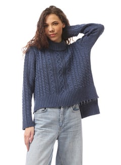 Buy Jeans BLue Knitted Slip On Comfy Pullover in Egypt