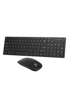 اشتري K-06 2.4G Wireless Keyboard and Mouse Combo Computer Keyboard with Mouse Plug and Play for Laptop Black في السعودية