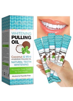 اشتري Natural Coconut Oil Pulling Mouthwash Sachets 20 Pieces 12ml Each Teeth Whitening & Reducing Bad Breath Coconut Pulling Oil for Oral Health Reduce Bad Mouth Odor Cavity & Gums Sensitivity Unisex في الامارات