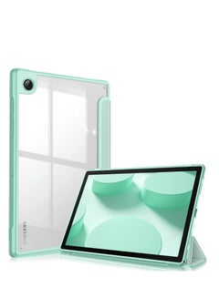 اشتري Hybrid Slim Case for Samsung Galaxy Tab A8 10.5 inch 2021 Model (SM-X200/X205), Shockproof Cover with Clear Transparent Back Shell, Auto Wake/Sleep (Mint Green) في مصر
