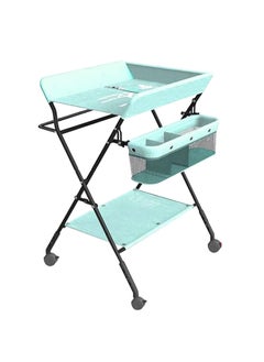 Buy Portable Baby Changing Table with Wheels and Storage Rack and Bag, Multifunctional Newborn Dressing for Clothes Massage in Saudi Arabia