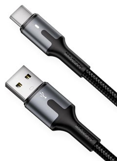 اشتري "ماجيستي كابل شاحن USB-C إلى USB-A سلك شحن سريع مجدول 45 واط (15V/3A) متوافق مع سامسونج، ماك بوك برو، نينتندو سويتش وأكثر - أسود 1.8 متر في السعودية