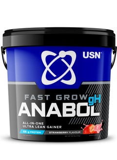 Buy USN Fast Grow Anabol GH Strawberry All-in-one Protein Powder Shake (4kg): Workout-Boosting, Anabolic Protein Powder for Muscle Gain in UAE