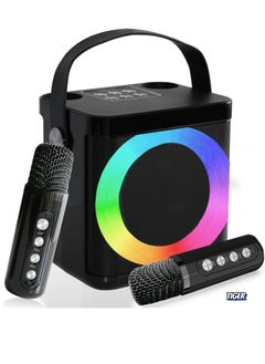 Buy Karaoke Machine with 2 Wireless Microphones – Portable Bluetooth Karaoke Set with Voice Changing Effects & LED Lights for Children & Adults, Perfect for Boys & Girls Gifts, Home Parties in UAE