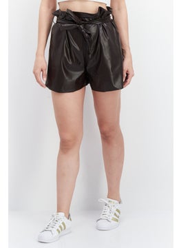 اشتري Women Leather Basic Shorts, Brown في الامارات