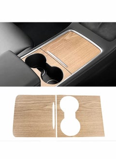 Buy Model Y Wood Center Console Wrap for Tesla Model 3 Model Y 2021 2022 Protective Tesla Model 3 Console Cover Kit Interior Decoration with Installation Tools (Wood Grain) in UAE