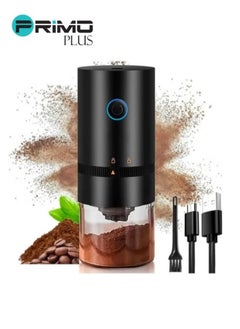 Buy Portable electric coffee grinder rechargeable black USB C, USB Charging Automatic Cone Burr Grinder in Saudi Arabia