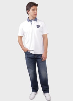 اشتري Embroidered Logo Half Sleeve Polo Shirt في الامارات