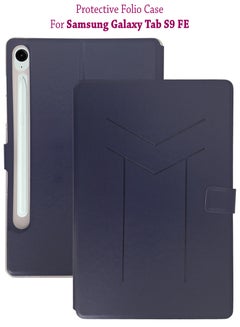 Buy Protective Folio Flip Case Cover For Samsung Galaxy Pad S9 FE Blue in Saudi Arabia